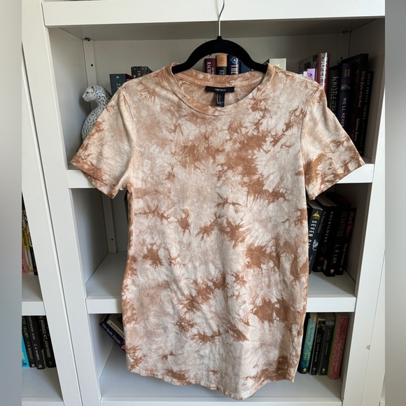 Forever 21 Dresses & Skirts - Forever 21 brown tie dye cotton T-shirt mini dress tunic classic layering